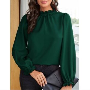 Boho frill trim blouse